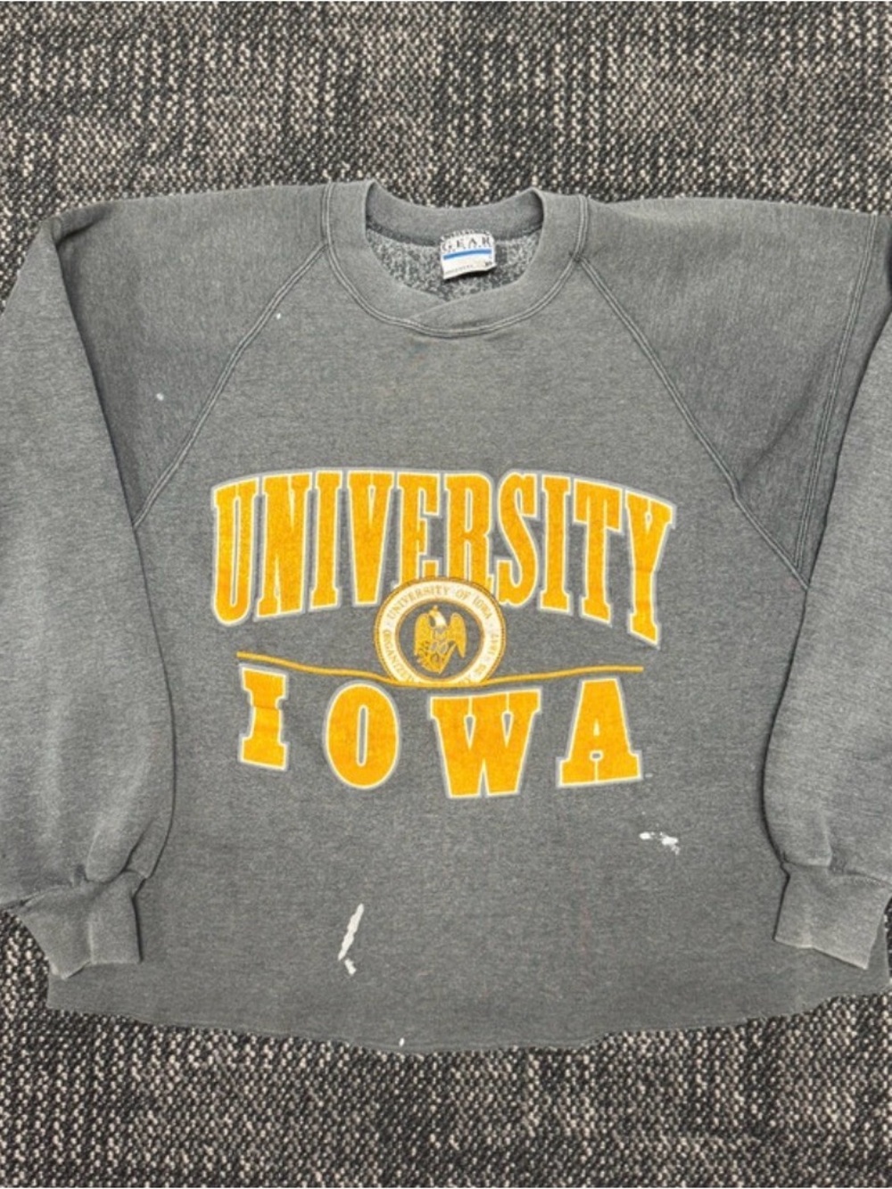 University of Iowa grey cropped crewneck sweatshirt Size XL